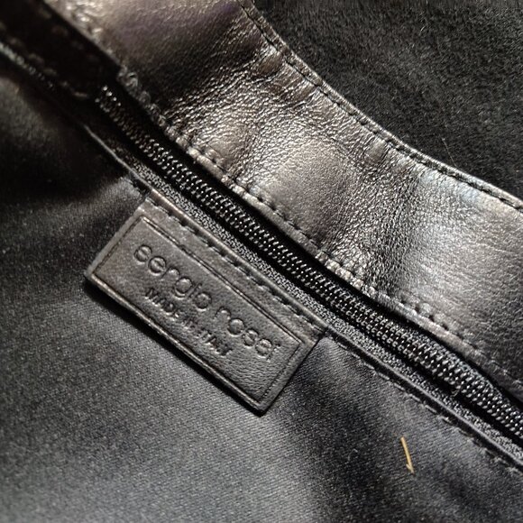 Sergio Rossi handbag Black Leather bag Horse shoe Hobo (SR1110) - Picture 11 of 11